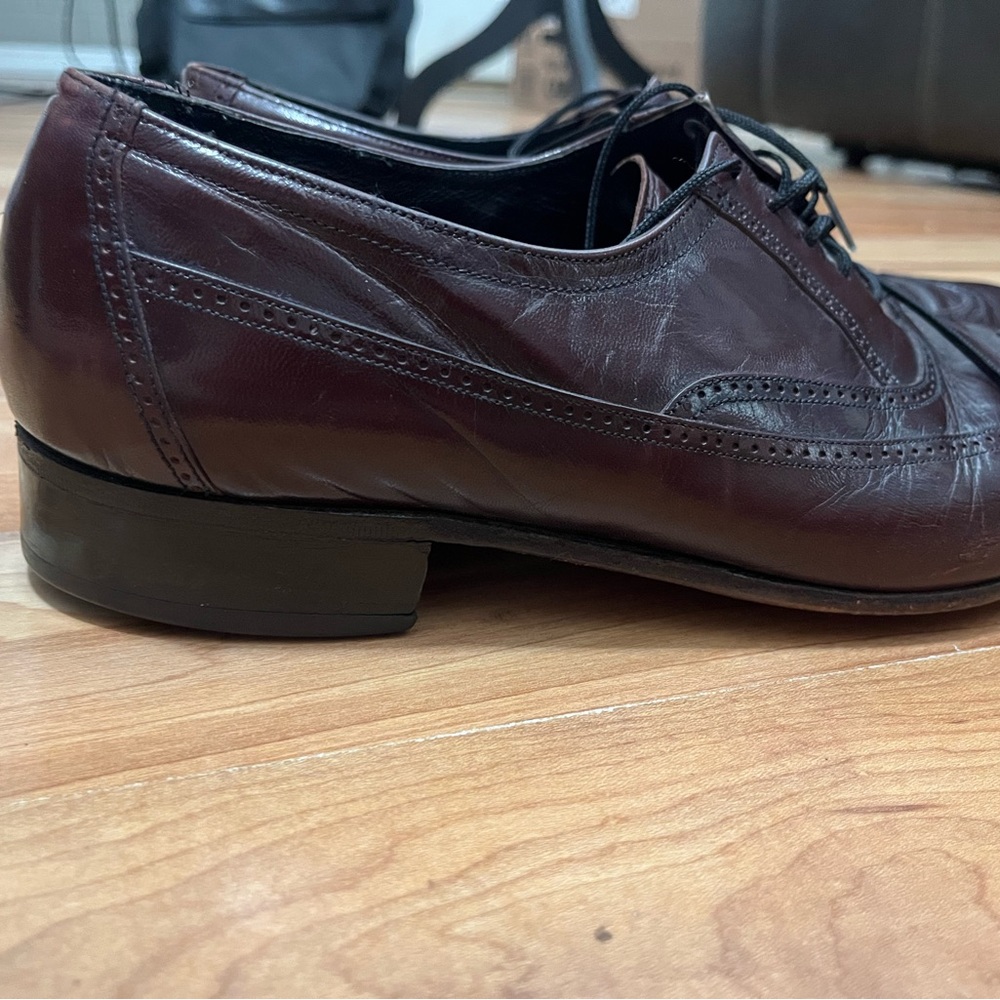 Florsheim‎ Men's Burgundy Leather Oxford Dress Shoes - Picture 5 of 10